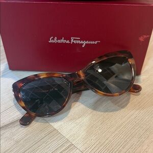 Salvatore Ferragamo Brown Tortoiseshell Sunglasses